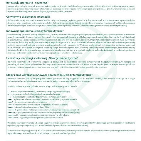 Projekt grantowy Terapeutyczne Obiadowanie - Webinarium