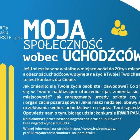 Moja społeczność wobec uchodźców – konkurs na wspomnienia, dzienniki i pamiętniki