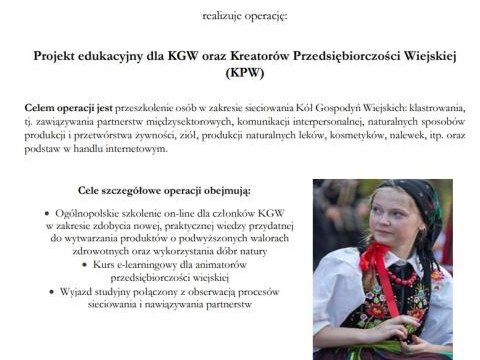 Zaproszenie na bezpłatne szkolenia on-line dla Kół Gospodyń Wiejskich