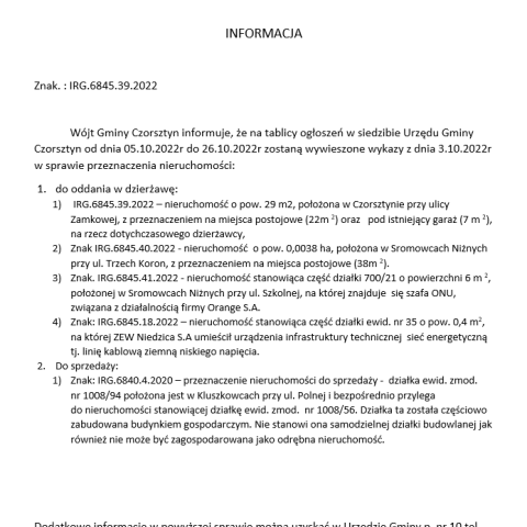 Wykazy z dnia 03.10.2022 r.